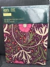 Image of William Morris Seaweed Curtains Pencil Pleat Fully Lined Tie Backs 183cm X 167cm