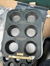 Image of MasterClass Muffin Cake Baking Tray 6 Extra Large Hole Non Stick 35x26cm CHEAP