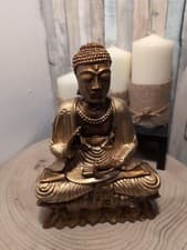 Image of Buddha Sitting Resin Gold Ornament 23cm High