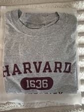 Image of Champion Harvard University Tee Small Grey Short Sleeve Crew Neck