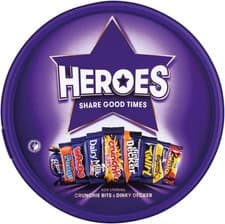 Image of Cadbury Heroes Chocolate Sharing Tub 550g Assorted Treat Box - BBE 31/03/2026