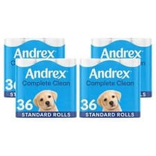 Image of Andrex Toilet Rolls x144 Classic Clean Fragrance-Free 2 Ply Toilet Paper Rolls