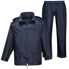 Image of Unisex Mens Womens Rain Suit Waterproof Hooded Jacket & Trouser Set ( 2 Piece)