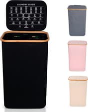 Image of 100L Double Laundry Basket with Lid, 2 Compartments to Sort Washing, Hamper Laun