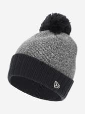 Image of New Era Woolen Bobble Ski Winter Hat Beanie Knitted Grey / Dark Navy