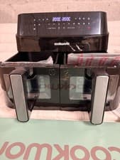 Image of Cookworks KDF-5577DTW 9L Dual Air Fryer Black 2600W Twin Basket Digital 9 Litre