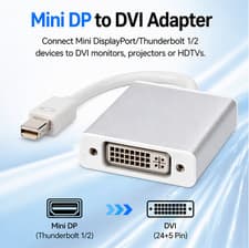 Image of Mini DisplayPort to DVI Adapter Mini DP to DVI Converter for MacBook PC iMac