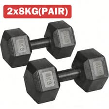 Image of 2/2.5/3/5/8/10KG x2 Dumbbells Set Women Men Weight Rubber Sports Hex Gym Fitness
