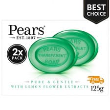 Image of 2x Pears Oil-Clear Soap With Lemon Flower Extract Soap Bar 125g x 2
