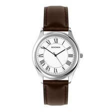 Image of Sekonda Classic Men's 38mm Evans Watch with Brown Leather Strap & White Dial