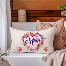 Image of Personalised Best Mum Cushion Cover Mother's Day Pillow Womens Floral Gift LKC45