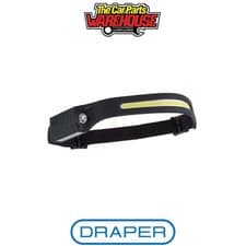 Image of Draper 28236 COB LED Rechargeable 2-in-1 Head Torch with Wave Sensor 3W USB-C Ca