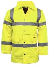 Image of Men's Hi Vis Waterproof Safety Work Jacket Coat 100% Polyester Reflective Parka