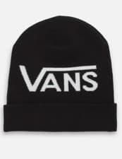 Image of VANS Breaking Curfew Beanie Hat Knit Black New Cuff Bold Logo Unisex OFFICIAL