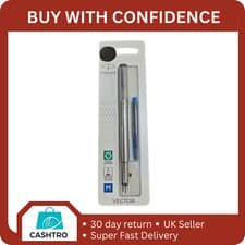 Image of Parker Vector Fountain - Stainless Steel - Medium Nib - Blue Ink - Sealed Pack