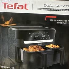 Image of Tefal Dual Easy Fry Air Fryer Dual Drawer 5.2L+3.1L 2700W Black EY901HG0