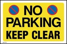 Image of No Parking Keep Clear Sign or Sticker - All Material & Size options (MISC155)
