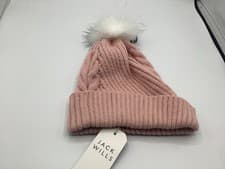 Image of JACK WILLS UNISEX DORCHESTER BOBBLE BEANIE BRAND NEW WITH TAGS OSFM PINK