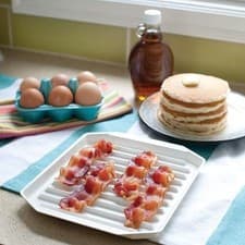 Image of Plastic Microwave Bacon Rack Tray Healthy Crispy Cooking