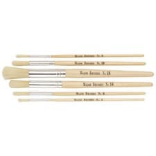 Image of Major Brushes Hog Short Round Pack 60 /10 x sizes 4, 6, 8, 10, 14, 18