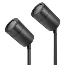Image of 2 Pack Matt Black Stainless Steel Outdoor Garden Spike Light Adjustable ZLC020B
