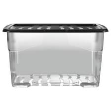 Image of Strata Curve 3 x 80L Plastic Storage Boxes with Lid - Clear