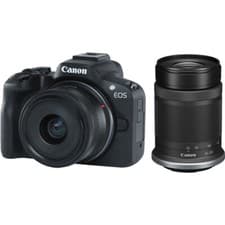 Image of New Canon EOS R50 Camera with RF-S 18-45mm & RF-S55-210mm Twin Kit