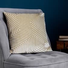 Image of Paoletti Evoke Geometric Cut Velvet Cushion | Various Colours & Sizes