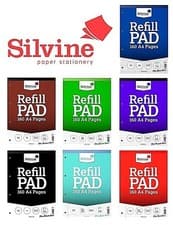 Image of Silvine A4 Refill Pad 160 Sheets Office Paper Ruled Plain Graph Square Notepad