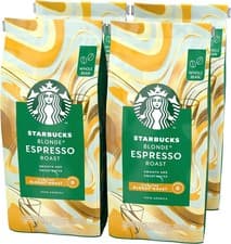 Image of STARBUCKS Blonde Espresso Roast, Blonde Roast, Whole Bean Coffee 200g (Pack of 6