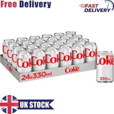 Image of Diet Coke Cola Cans, 330ml, Pack of 24