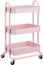 Image of Amazon Basics 3-Layer Kitchen Trolley with 360 Degree Wheels for indoor and outd