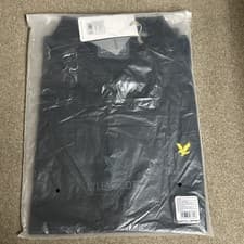 Image of Lyle & Scott Mens Polo Shirt Sz XL jet black Golf Tech Logo Short Sleeve