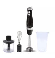 Image of Daewoo 600W Black and Silver Hand Blender Set with Whisk Chopper & Jug