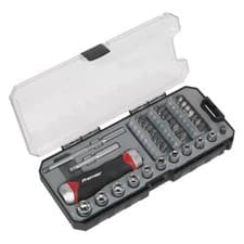 Image of Sealey Fine Tooth Ratchet Screwdriver Socket & Bit Set 38pc AK64905
