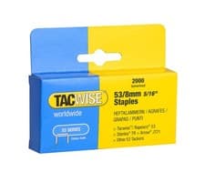 Image of Tacwise 0335 Type 53 / 8 mm Galvanised Staples, Pack of 2000, Silver
