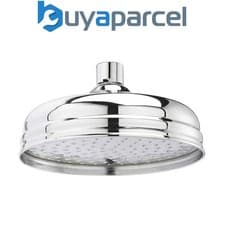 Image of Traditional 8" 200mm Fixed Round Drench Apron Shower Head Rainshower - Chrome