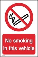Image of No Smoking in this Vehicle Sign or Sticker - All Sizes (MISC74)