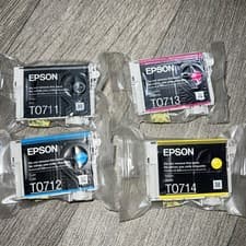 Image of Epson Genuine T0715 Cheetah Ink set T0711 T0712 T0713 T0714 Tiger To715 to 715