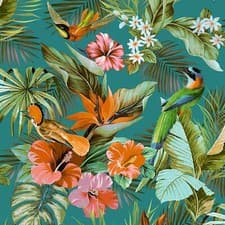 Image of Rasch Vasari Tropical Paradise Birds Wallpaper Luxury Textured Heavyweight Vinyl