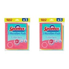 Image of Spontex Microfibre Pads, 3 Count (Pack of 2)