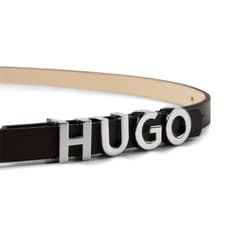 Image of Hugo Boss Womens Zula Leather Skinny Belt Dark Brown (Sizes 26", 28", 32") New