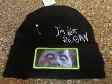 Image of The Exorcist I'm Not Reagan Knit Beanie Hat Black Cuff Distressed OSFM Adult NWT