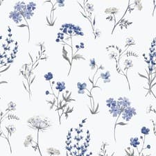 Image of 1901-1 - Spring Blossom Floral White Blue Galerie Wallpaper