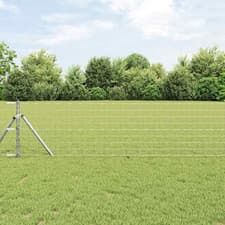 Image of Garden Fence Silver 25m x 0.4m Steel PVC Low Decorative Boundary Panel for Yard