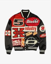 Image of Diesel J-Bulc Patch Bomber Jacket A04982 Black/Multi XL