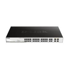 Image of D-Link 28 Port Network Switch Managed L2 Gigabit Ethernet PoE 1U Black Grey