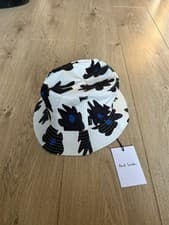 Image of Paul Smith Big Flower Pattern White Black And Blue Bucket Hat BNWT Size Medium