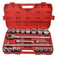 Image of HEAVY DUTY 3/4" Inch dr Socket Set 19-50mm 12 Point Sockets Ratchets Extensions
