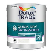 Image of DULUX TRADE QD SATINWOOD BRILLIANT WHITE 2.5L